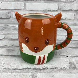 Fox Orange Coffee Mug Tea Cup 3D Ceramic Walmart Striped Handle Scarf